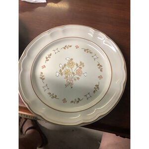 VTG 70s Cordella Collection Stoneware Cream Burnet Brown Floral 7¾" Salad Plate